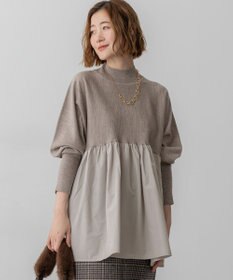 23区 L 【洗える】ギャザープルオーバー コンビ ニット