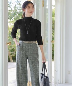 Tiaclasse 【安田美沙子さん着用・洗える】起毛チェック柄ワイドパンツ