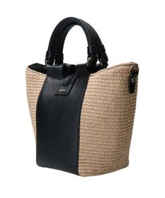 INTER-CHAUSSURES 【LORISTELLA】ラフィアコンビレザーハンドバッグ