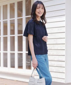 Tiaclasse 【セットアップ対応・洗える】シアーチェックブラウス