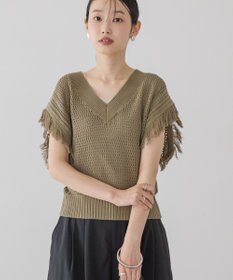 AMERICAN HOLIC 袖フリンジショート丈プルオーバー