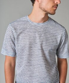 GOTAIRIKU NEW【麻混の清涼感】ノルマンディーリネン ボーダーTシャツ