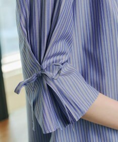 Tiaclasse L ストライプリボンレイヤードブラウス
