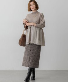 23区 L 【洗える】ギャザープルオーバー コンビ ニット