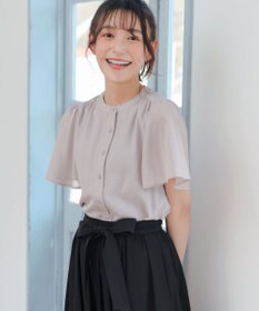 Tiaclasse 【セットアップ対応・洗える】シアーチェックブラウス