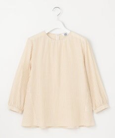 J.PRESS LADIES S 【洗える】コットンアセVis ストライプ クルーネック ブラウス