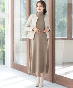 Tiaclasse 【洗える】大人上品なニットカーデ＋ワンピースセット