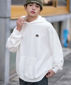 WEGO 【ユニセックス着用ITEM/SMLサイズ展開/裏起毛】ワンポイント刺繍プルパーカー