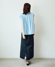 YECCA VECCA パールタックフレンチスリーブブラウス