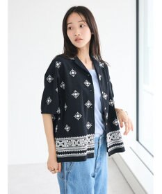 CRAFT STANDARD BOUTIQUE パネル刺繍開襟シャツ