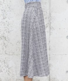 Tiaclasse 【洗える】大人華やかなツイードフレアスカート