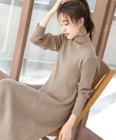 Tiaclasse 【洗える】大人上品なニットカーデ＋ワンピースセット