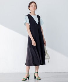 組曲 L 【洗える】シルケットポンチ フリルスリーブ カットソー