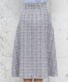 Tiaclasse 【洗える】大人華やかなツイードフレアスカート