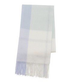 MOONBAT FURLA ウール混ラメ入りブロックチェックストールマフラー／幅50cm