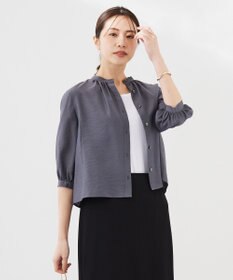 J.PRESS LADIES 【洗える】シアーブライトローン バンドカラー ブラウス