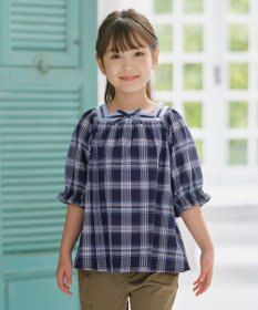 組曲 KIDS 【150-160㎝】プランタンチェック ブラウス