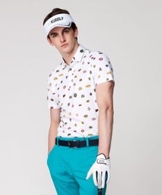 23区GOLF 【MEN】【UVケア/吸水速乾】マルチステッカープリント ポロシャツ
