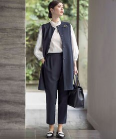 組曲 L 【KUMIKYOKU NAVY】スタンドフリルシャーティング ブラウス