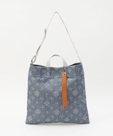 russet デニムジャガード2WAYビッグトートバッグ(CE-1687)