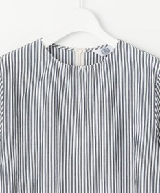 J.PRESS LADIES S 【洗える】コットンアセVis ストライプ クルーネック ブラウス