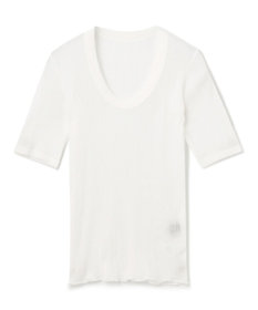 uncrave 【手洗い可】シアー ランダムリブ Uネック カットソー（uncrave STANDARD）