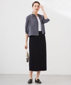 J.PRESS LADIES 【洗える】シアーブライトローン バンドカラー ブラウス