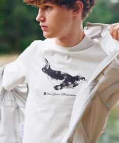 JOSEPH ABBOUD MOUNTAIN 【テーム・ヤルヴィコラボレーション/ゆったり】　　プレーティング天竺ヤルヴィー Tシャツ