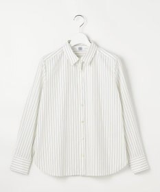 J.PRESS LADIES BEZコットンナイロン ストライプ シャツカラー ブラウス