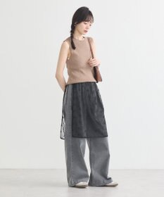 earth music&ecology フラワー刺繍レイヤードスカート