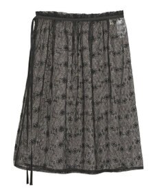 earth music&ecology フラワー刺繍レイヤードスカート