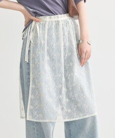 earth music&ecology フラワー刺繍レイヤードスカート