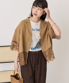 AMERICAN HOLIC レース切り替え半袖シャツ