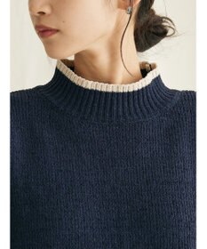 CRAFT STANDARD BOUTIQUE 洗えるモールニット配色プルオーバー