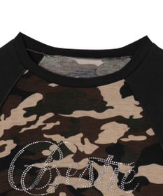 WEGO ラインストーンサイドドロストラグランロンT