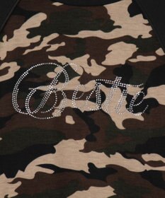 WEGO ラインストーンサイドドロストラグランロンT