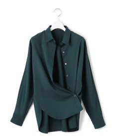 23区 【滝沢眞規子さん着用/洗える】メリノウールサテン 2WAYドルマンスリーブシャツ