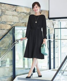 Tiaclasse 【GOLD LABEL・洗える】パールボタン付きポンチワンピース