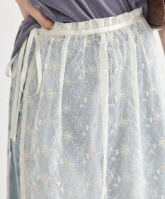 earth music&ecology フラワー刺繍レイヤードスカート