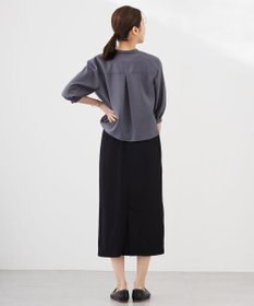 J.PRESS LADIES 【洗える】シアーブライトローン バンドカラー ブラウス