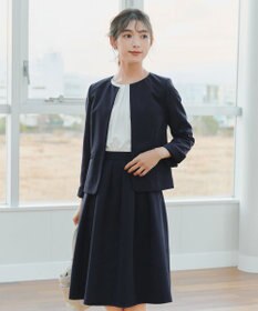 Tiaclasse L 【ダブルクロス・洗える】ノーカラージャケット