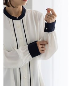 Te chichi パール釦フロントタックブラウス