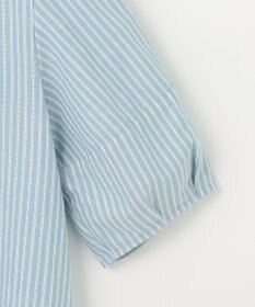 J.PRESS LADIES 【洗える】BEZ空羽ストライプ クルーネック V開き ブラウス