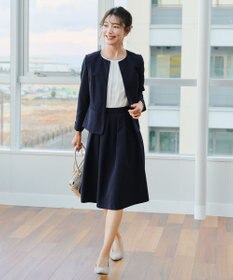 Tiaclasse L 【ダブルクロス・洗える】ノーカラージャケット