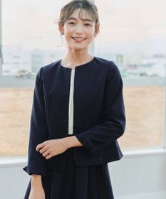 Tiaclasse L 【ダブルクロス・洗える】ノーカラージャケット