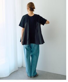 YECCA VECCA 【DOLL UP OOPS】異素材切替フレアートップス