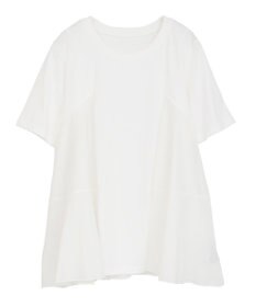 YECCA VECCA 【DOLL UP OOPS】異素材切替フレアートップス