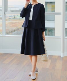 Tiaclasse L 【ダブルクロス・洗える】ノーカラージャケット