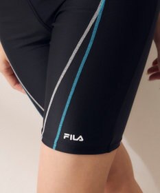 OP／FILA 【FILA】フルジップ半袖フィットネス水着4点セット/キャップ＆ミラーゴーグル付き