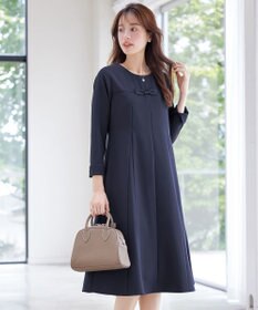 Tiaclasse L 【安田美沙子さん着用・洗える】フレアAラインリボンワンピース